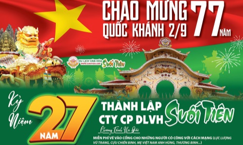 Chào mừng Quốc khánh 2-9, Suối Tiên – Sơn Tiên với nhiều chương trình sôi nổi, hấp dẫn, mới lạ